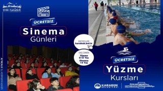 Karabükte çocuklara ücretsiz yüzme ve sinema etkinlikleri sürüyor