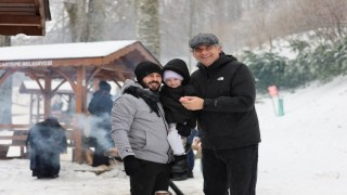 Kartepedeki mesire alanı kışın da misafirlerini ağırlıyor