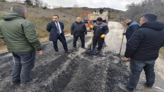 Kaymakam Uçar, Yenipazarda yol onarım çalışmalarını inceledi