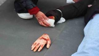 Kayseride film gibi otobüs kazası tatbikatı