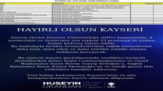 Kayseriye 23 hekim kadrosu
