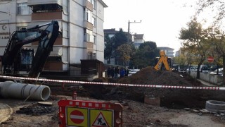 Kocaelide altyapı çalışması sırasında doğalgaz borusu patladı