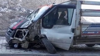 Kontrolden çıkan kamyonet direğe çarptı: 1 yaralı