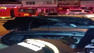 Konyada park halindeki otomobilde yangın