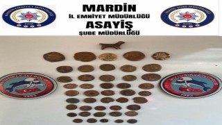 Mardinde tarihi eser operasyonu: 45 sikke ve hayvan figürlü heykel ele geçirildi