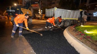 Mersinde asfalt mesaisi geceye taşındı