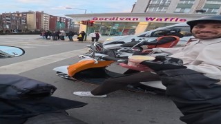 Motosikleti ile trafikte boza ikramı