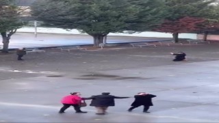 Okul bahçesindeki rehine krizinde baba serbest bırakıldı, şantajcı tutuklandı