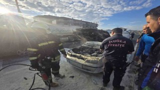 Ortacada araç yangını