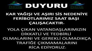 Pertek ve Çemişgezek feribotlarına kar ve sis engeli