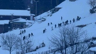 Rizede zirvelerde ‘karlı güneş güzelliği