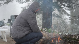 Samanlı Dağlarının zirvesi beyaza büründü