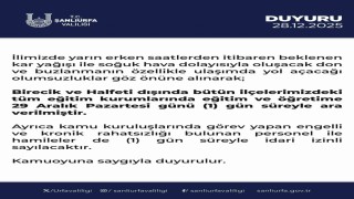 Şanlıurfada eğitime kar tatili