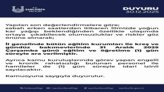 Şanlıurfada okullar yarın tatil