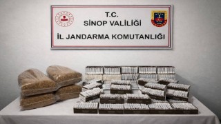 Sinopta kaçak tütün operasyonu: 20 kilo tütün, 10 bin adet makaron ele geçirildi