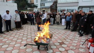 Sinopta yangın tatbikatı gerçeğini aratmadı