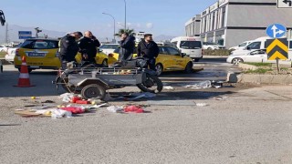 Taksi ile sepetli motosiklet çarpıştı: 2 yaralı