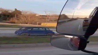 Ters istikamette canını hiçe sayarak ilerlediği anlar kamerada