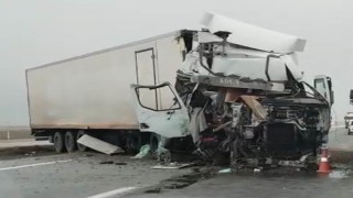 Tır yol kenarındaki tırın dorsesine çarptı: 1 yaralı