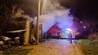 Uşakta samanlıkta çıkan yangında 5 koyun telef oldu