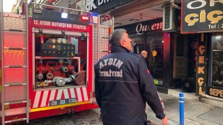 Vatandaşların dikkati iş yerini yanmaktan kurtardı