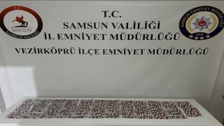 Vezirköprüde araçta bin 308 adet uyuşturucu hap ele geçirildi