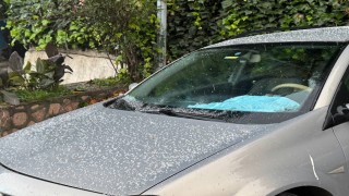 Zonguldakta ceviz büyüklüğünde dolu yağdı