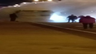 Zonguldakta halk otobüsünde yangın paniği