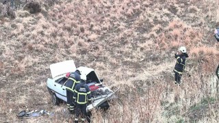Adıyamanda otomobil şarampole yuvarlandı: 3 yaralı