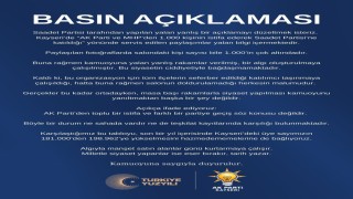 AK Parti Kayseri İl Başkanlığı: AK Partiden toplu bir istifa ve farklı bir partiye geçiş söz konusu değildir