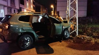Bafrada trafik kazası kamerada: 1 yaralı