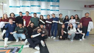 Balıkesir de üniversitelilerden alçılı staj hatırası