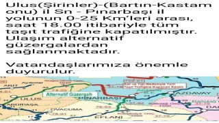 Bartında kara yolu kar nedeniyle ulaşıma kapandı