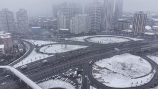 Beyaza bürünen Esenyurt havadan görüntülendi