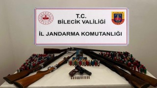 Bilecikte çok sayıda silah ve fişek ele geçirildi
