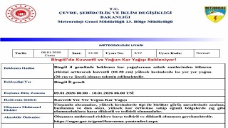 Bingöl için kuvvetli ve yoğun kar uyarısı
