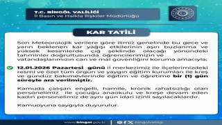 Bingölde eğitime 1 gün ara