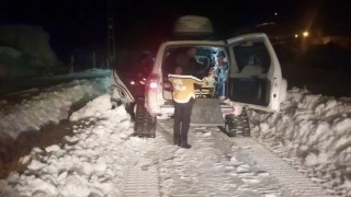 Bingölde yolda kalan paletli ambulansı ekipler kurtardı