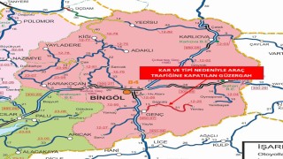 Bingölün ilçesinde bir yol  trafiğe kapatıldı