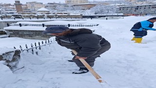 Bitliste kar temizliği türkü ile renklendi