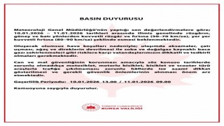 Bursa Valiliğinden peş peşe uyarılar