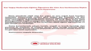 Bursada eğitime kar engeli