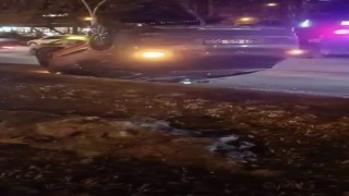Diyarbakırda çarpışan araçlardan biri takla attı: 1 yaralı