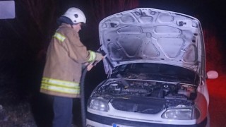 Dörtyolda otomobil yangını