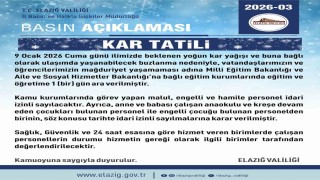 Elazığda eğitime 1 gün ara verildi