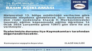 Elazığda taşımalı eğitime 1 gün ara