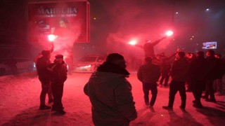 Gaziantepte yeni yıl kar yağışı altında coşkuyla kutlandı