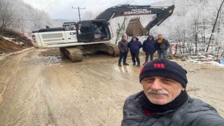 Heyelan nedeniyle kapanan yol onarıldı
