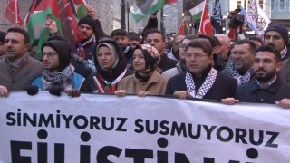 İstanbulda büyük Gazze yürüyüşü
