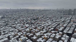 İstanbuldan kar manzaraları havadan görüntülendi